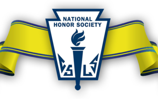 National Honor Society Crest with yellow ribbon